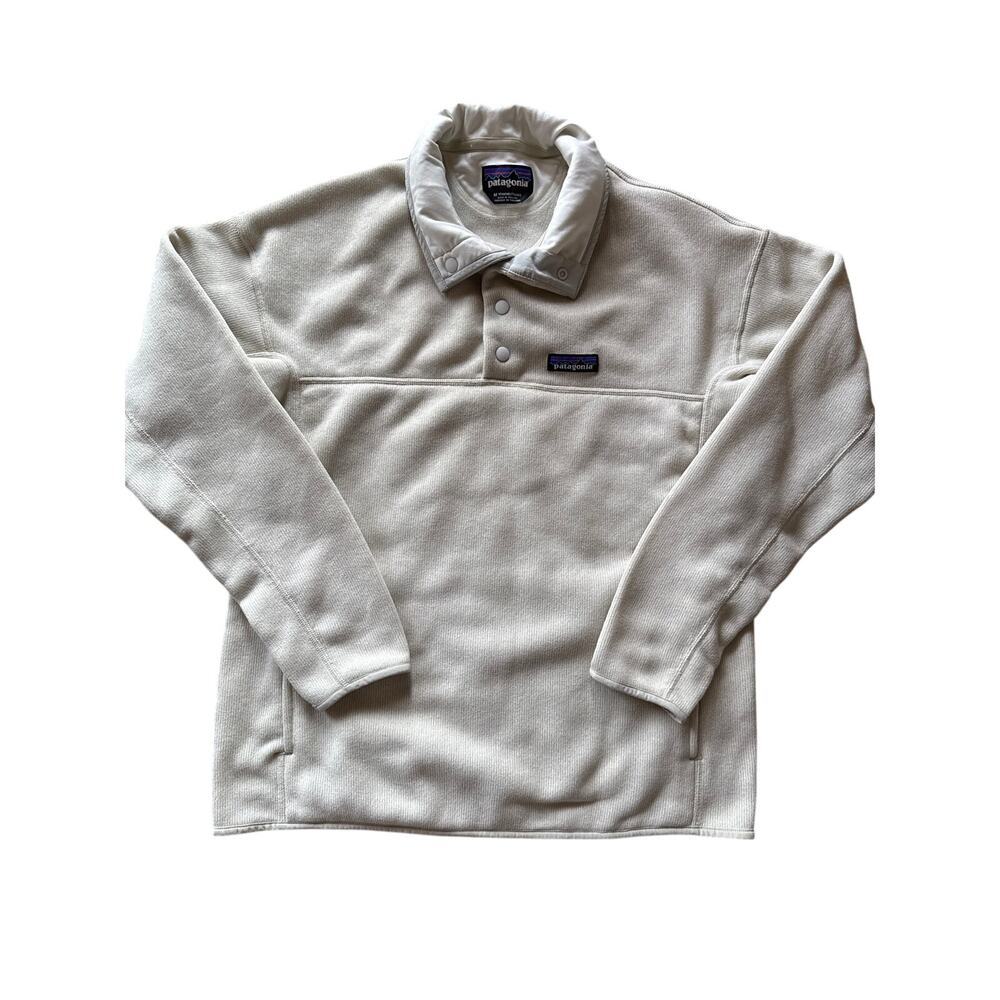 Patagonia Better Sweater Snap T Cream Fleece Pullover Womens Medium